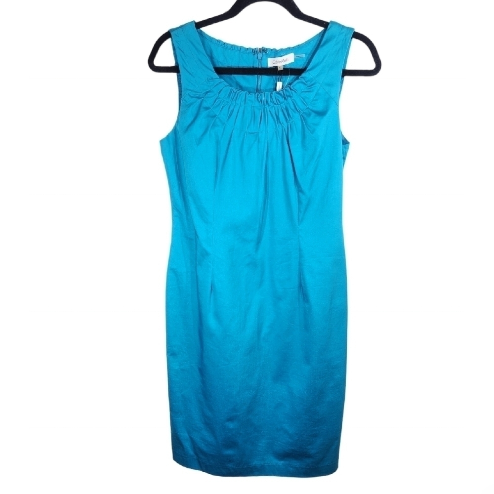 Calvin Klein Sheath Dress Size 6 Blue Sleeveless